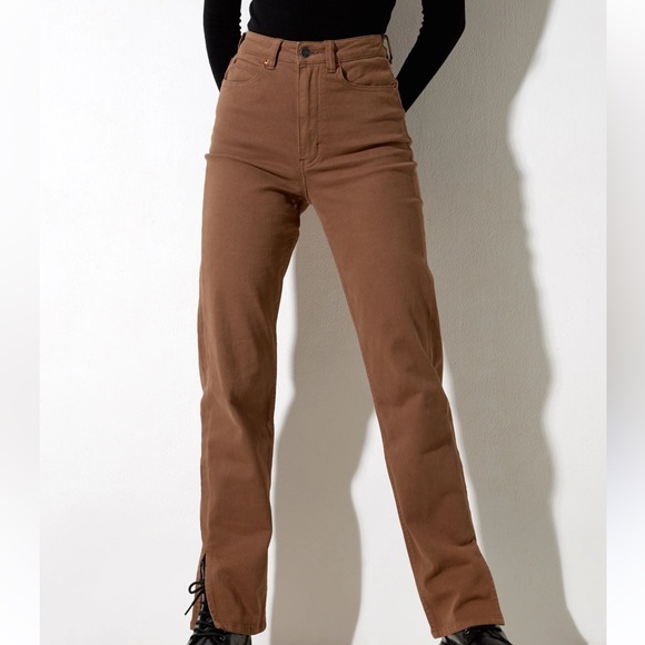 Motel brown straight leg jeans M - Picture 2 of 10